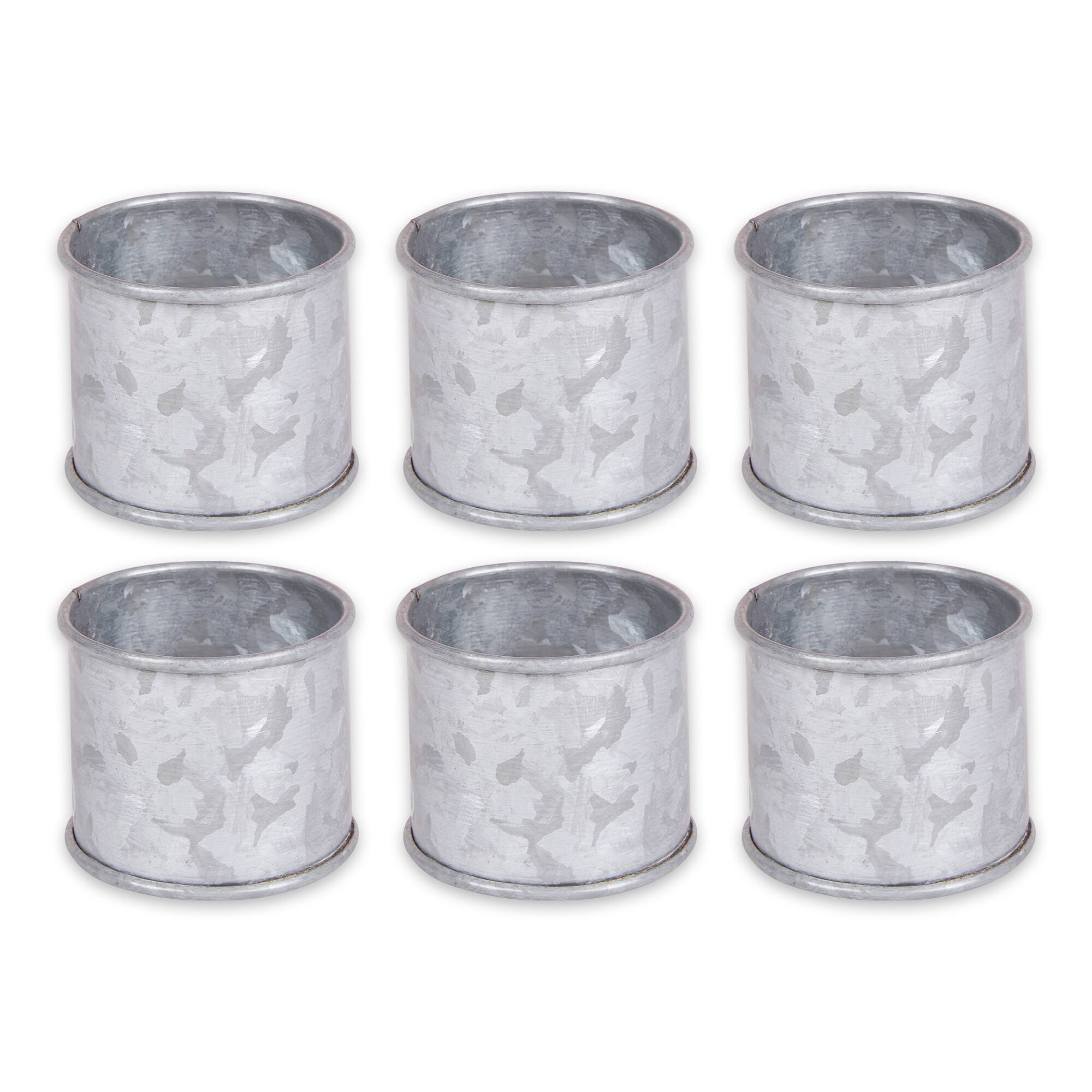 DII® Galvanized Band Napkin Rings, 6ct.